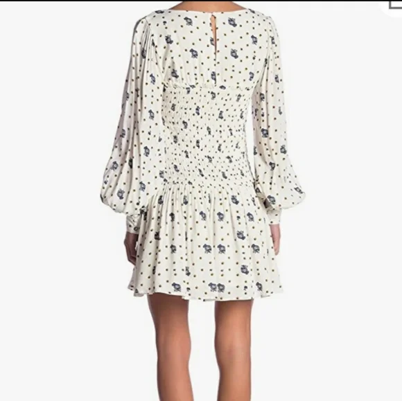 Free People Two Faces Mini Smocked Dress SzS NWOT - Picture 4 of 12